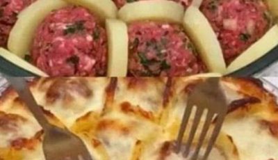 Potatoes with Meatballs And Cheese